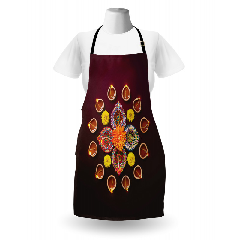 Flowers Burning Candles Apron