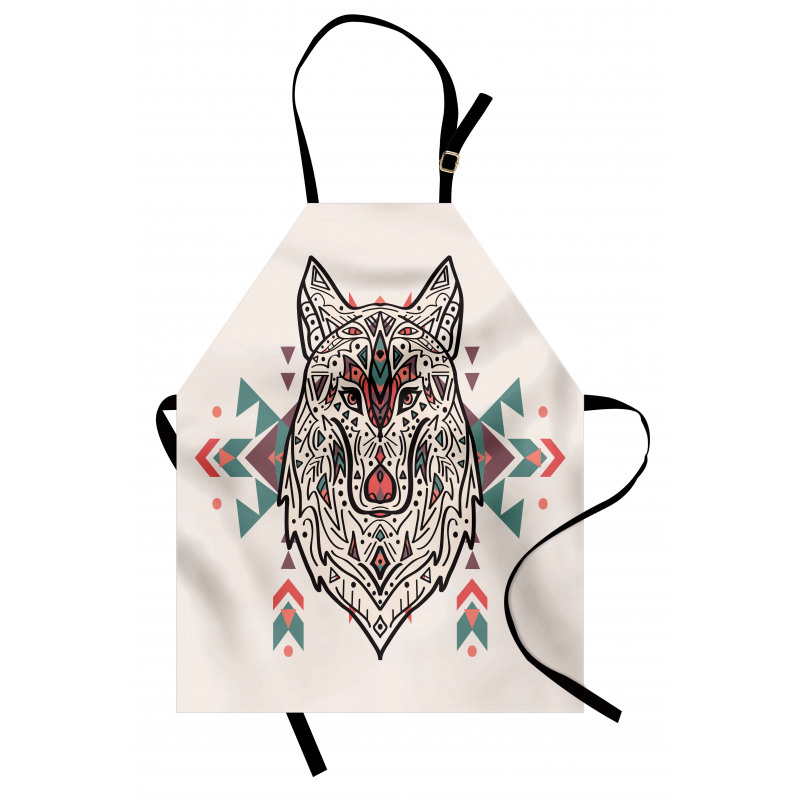 Big Wolf Head Ornaments Apron