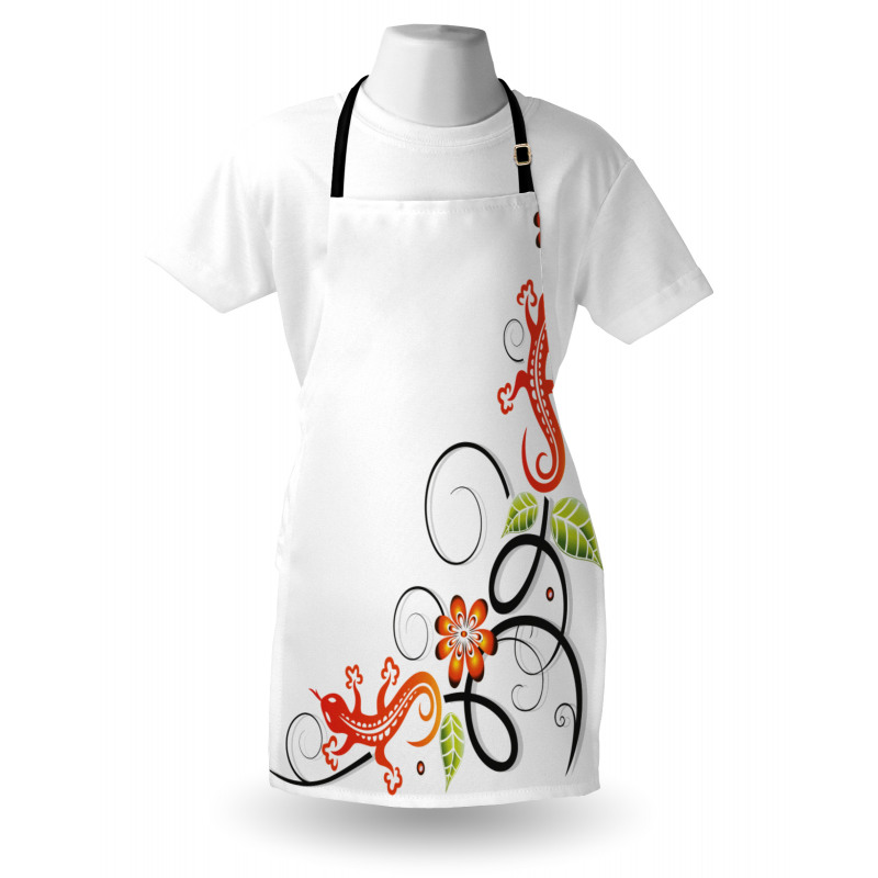 Baby Lizard and Flower Apron