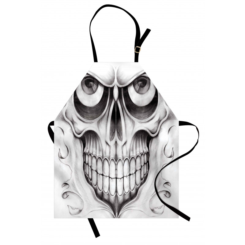 Skull Face Angry Apron