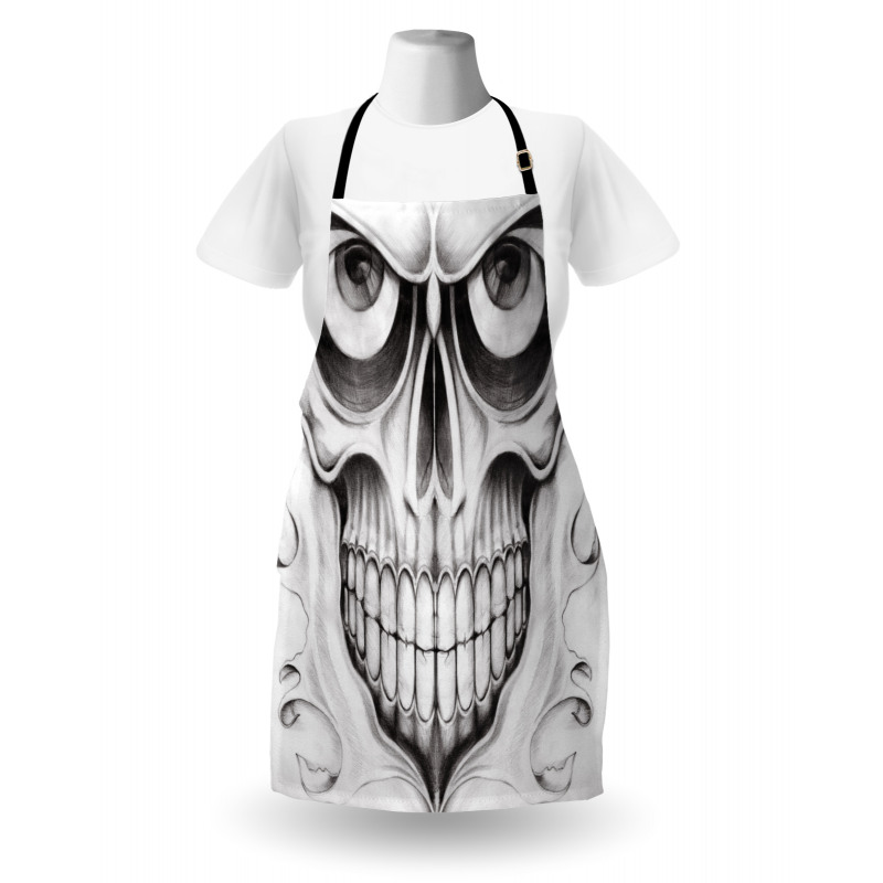 Skull Face Angry Apron