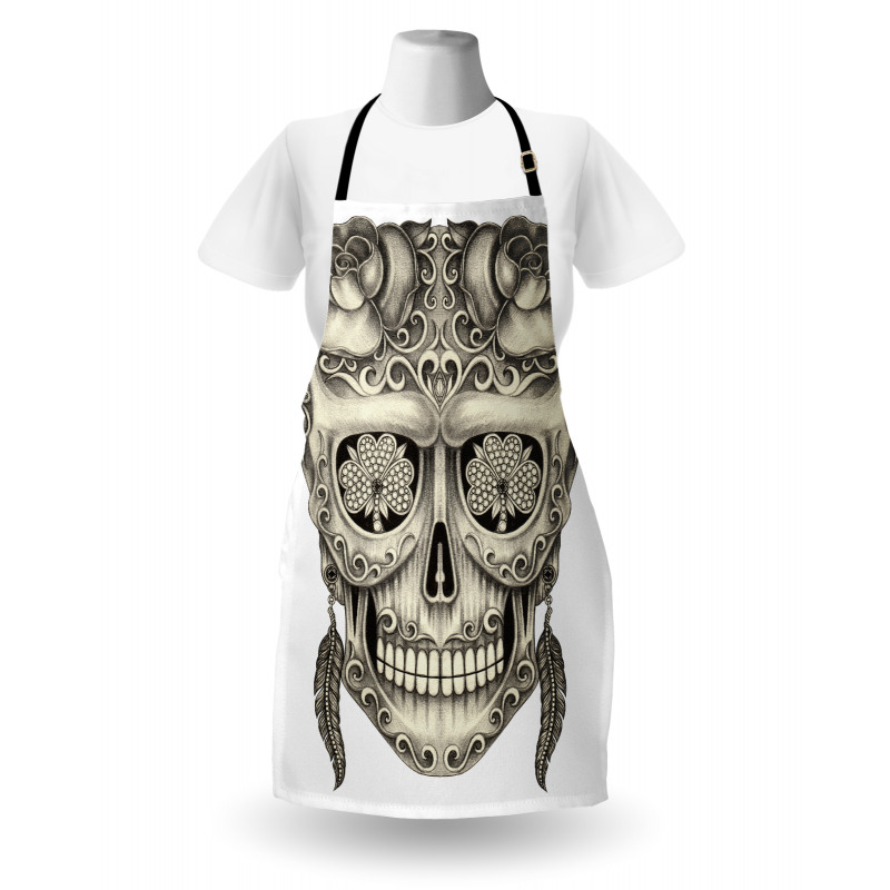 Floral Sugar Skull Apron