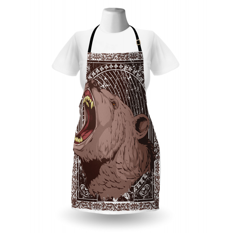 Growling Grizzly Bear Apron