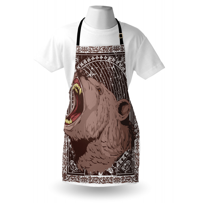 Growling Grizzly Bear Apron