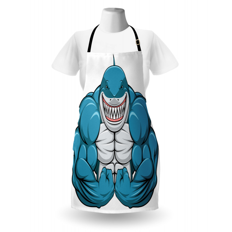 Toothy White Shark Smiling Apron