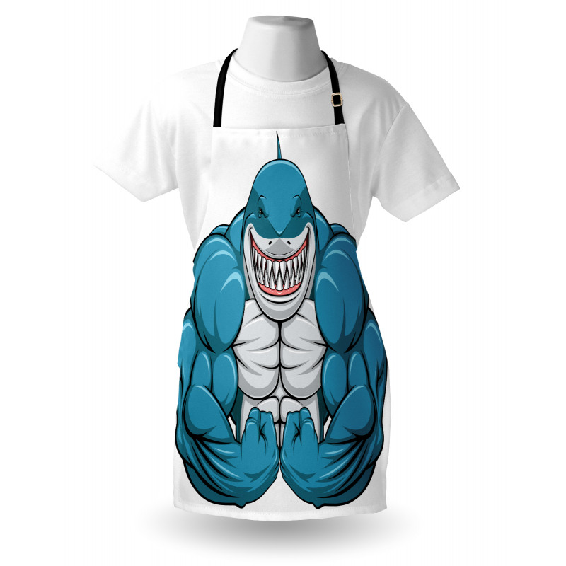 Toothy White Shark Smiling Apron