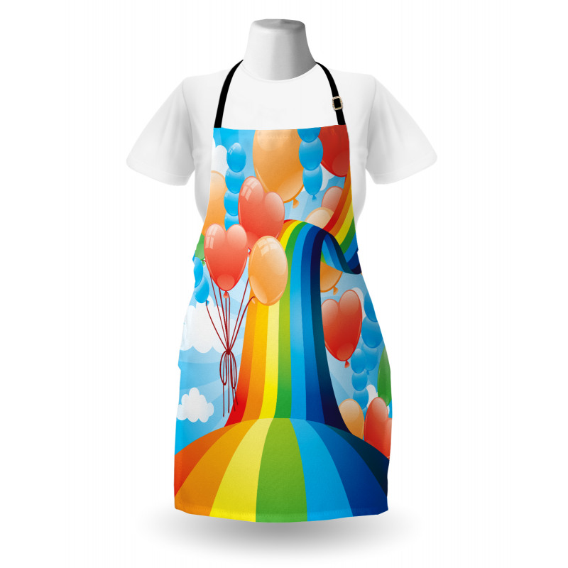 Rainbow Romantic Hearts Apron