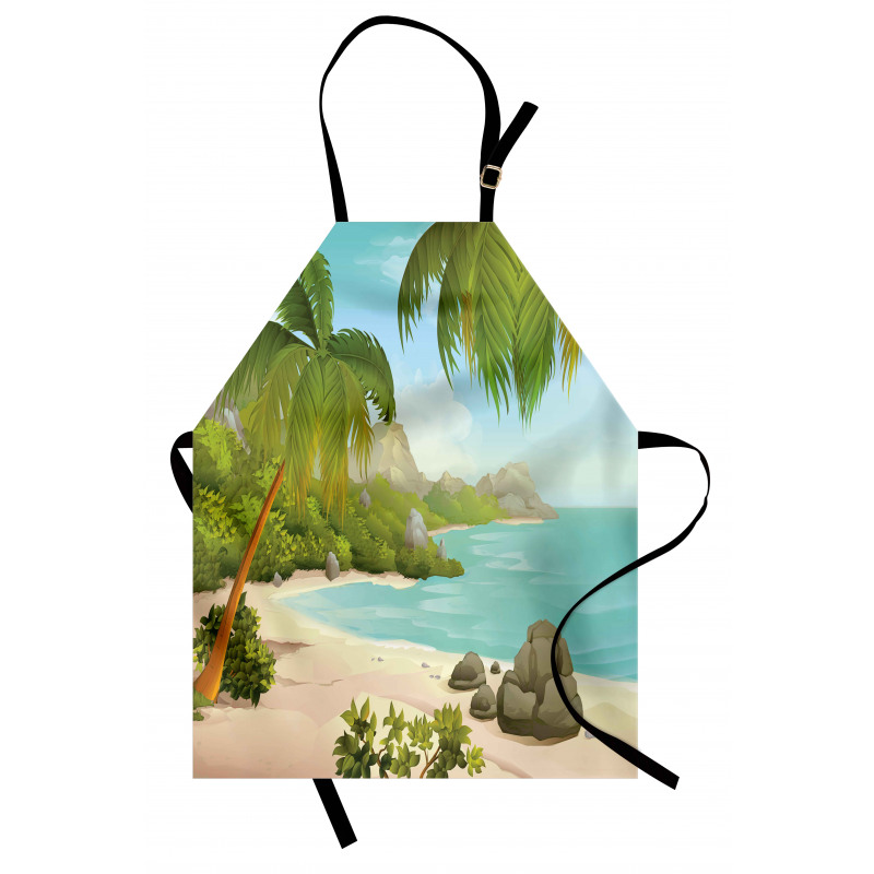 Palm Trees and Rocks Apron