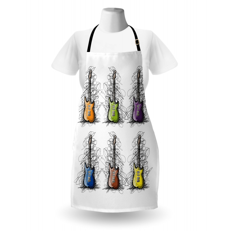 Guitar Collage for Teens Apron