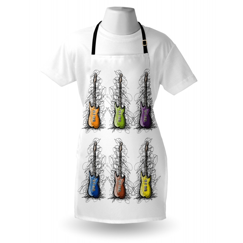 Guitar Collage for Teens Apron