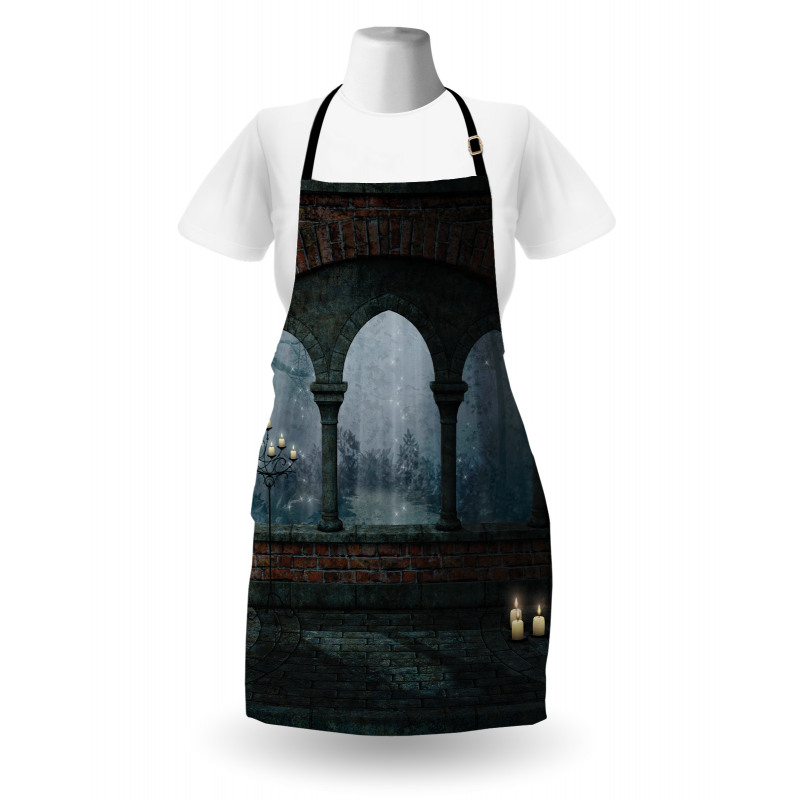 Medieval Castle at Night Apron