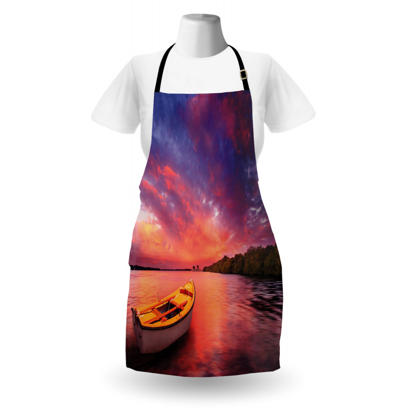 Sea Coast with a Rowboat Apron