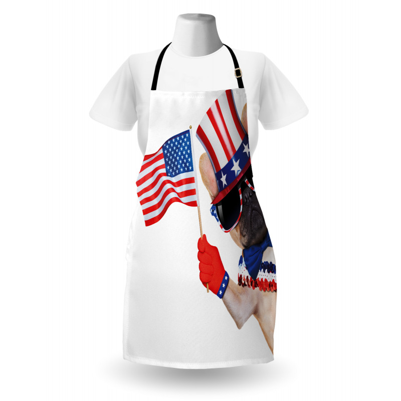 Patriotic Pug Dog Apron