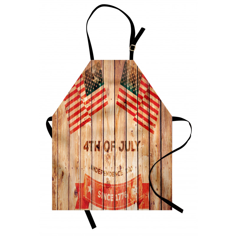 Wooden Planks Flag Apron