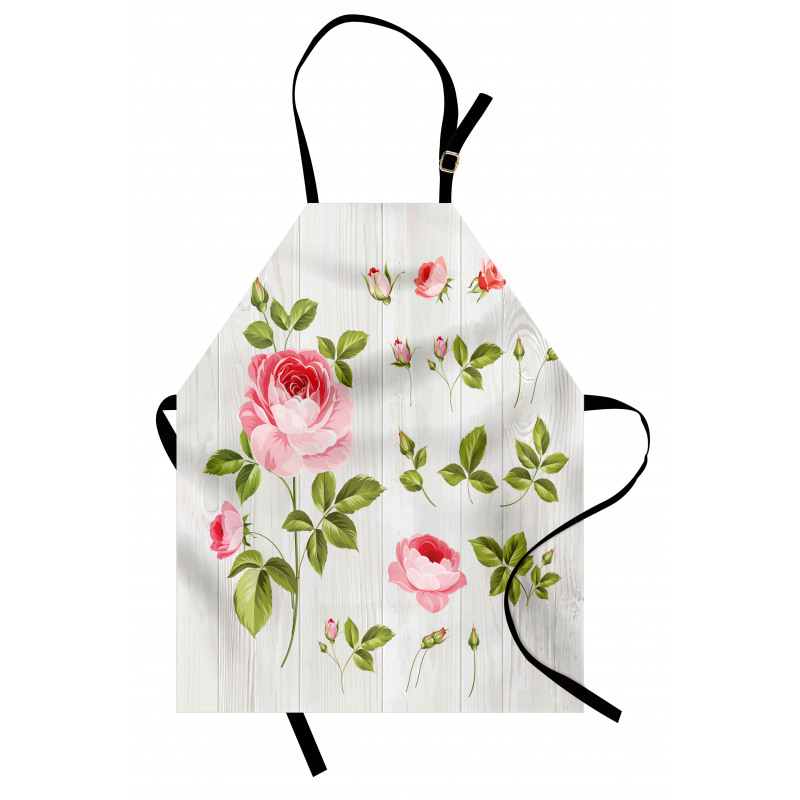 Vintage Rose Petals Leaf Apron