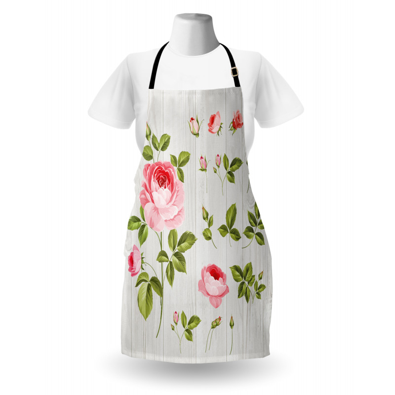 Vintage Rose Petals Leaf Apron