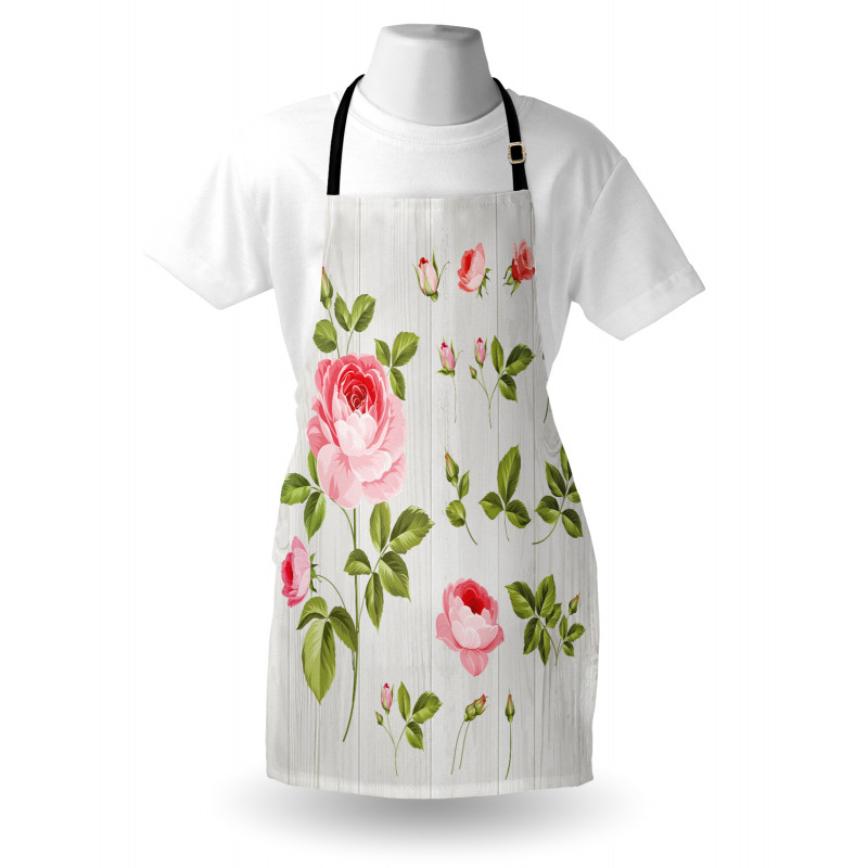 Vintage Rose Petals Leaf Apron