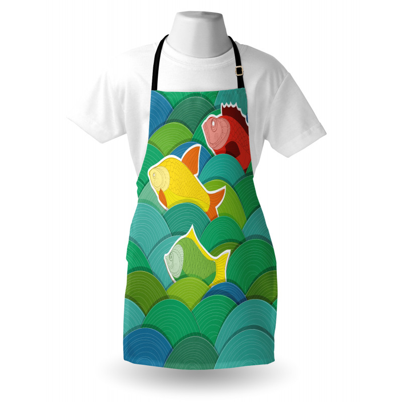 Sea Marine Waves Funky Apron