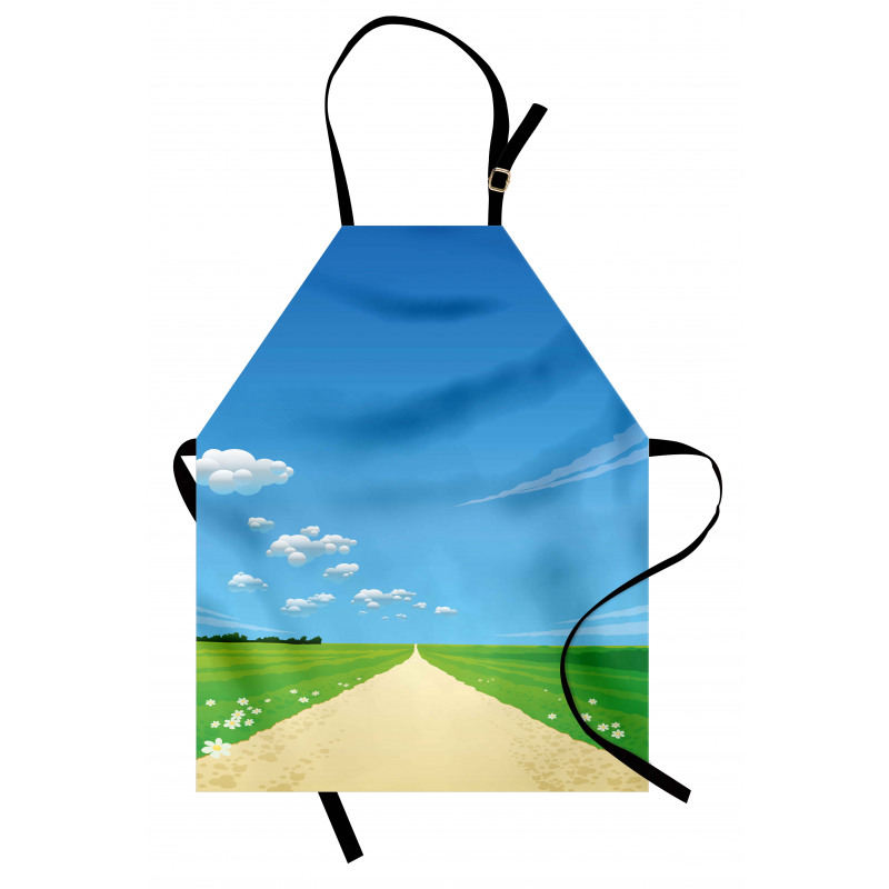 Sunny Sky Clouds Daisy Apron