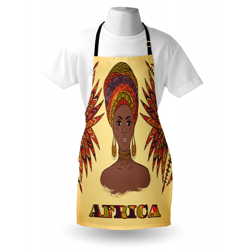 Etnik Mutfak Önlüğü Güzel Afrikalı Kadın
