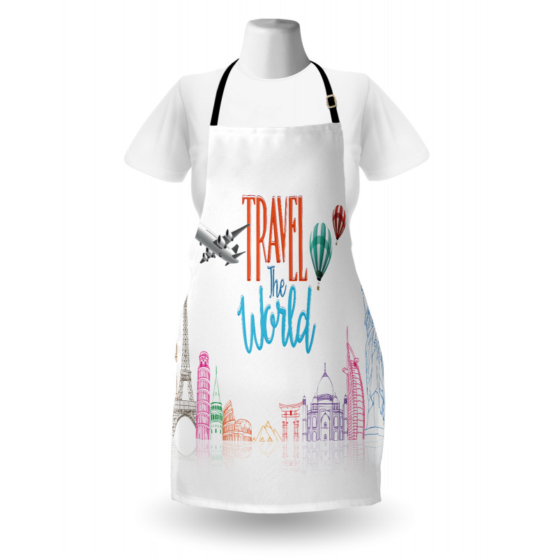 Travel World Lettering Apron