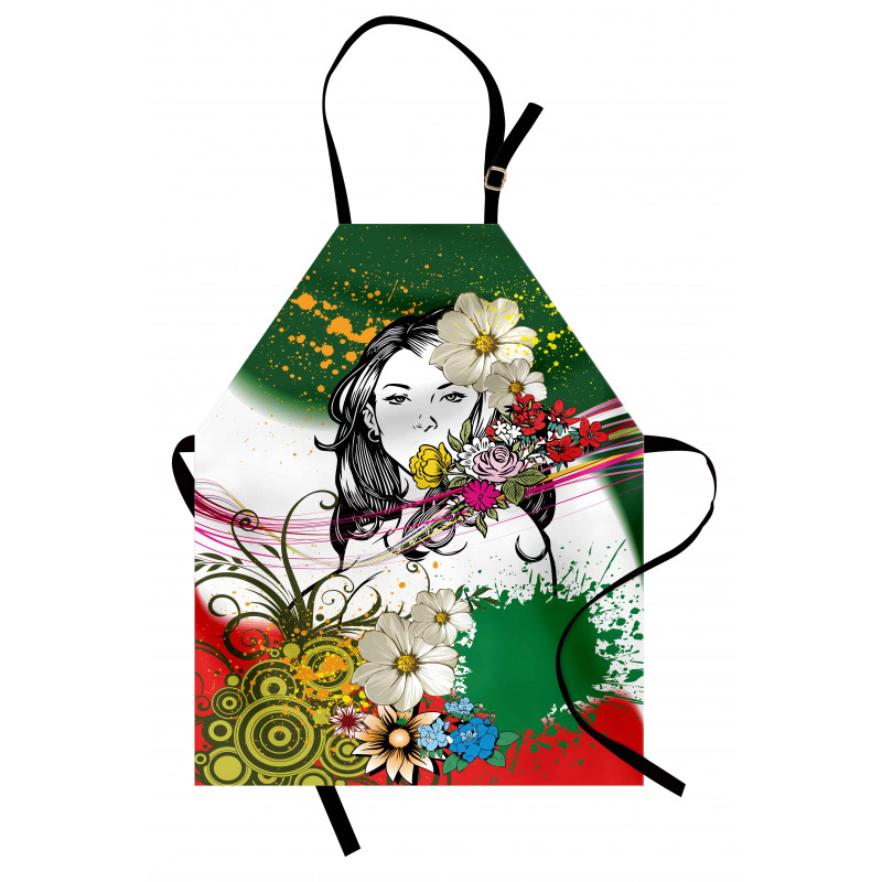 Tropical Flowers Spirals Apron