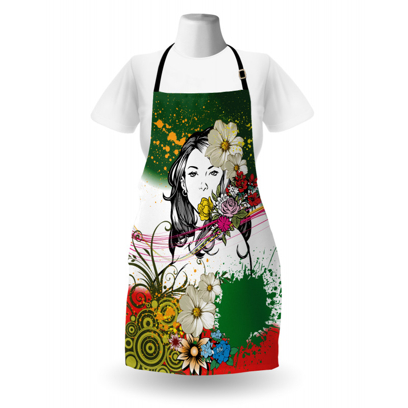 Tropical Flowers Spirals Apron