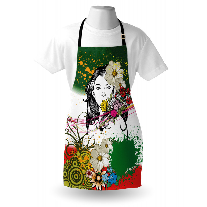 Tropical Flowers Spirals Apron