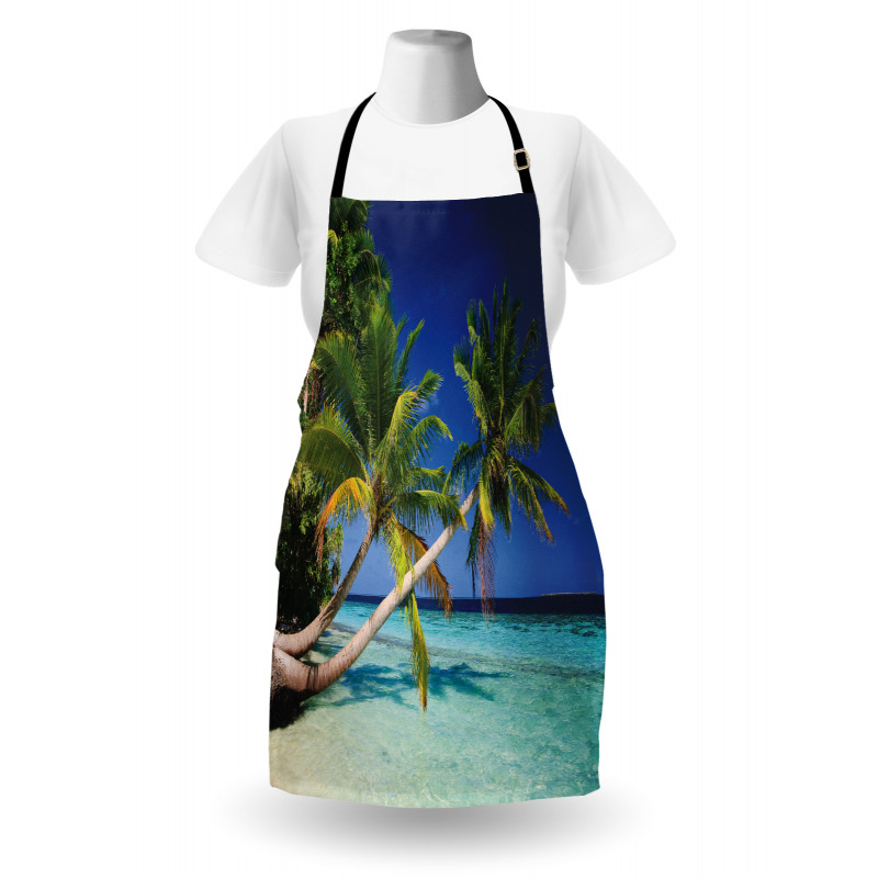 Tropik Mutfak Önlüğü Cennet Plajı ve Palmiye