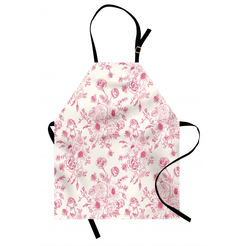 Romantic Rose Flowers Apron