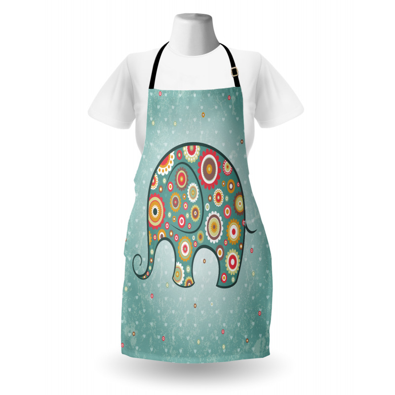 Elephant with Flowers Apron