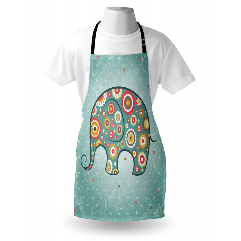 Elephant with Flowers Apron