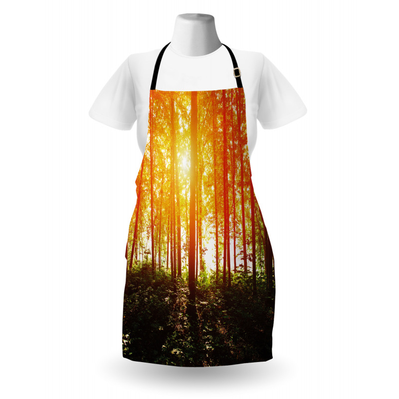 Foggy Forest Scenery Apron