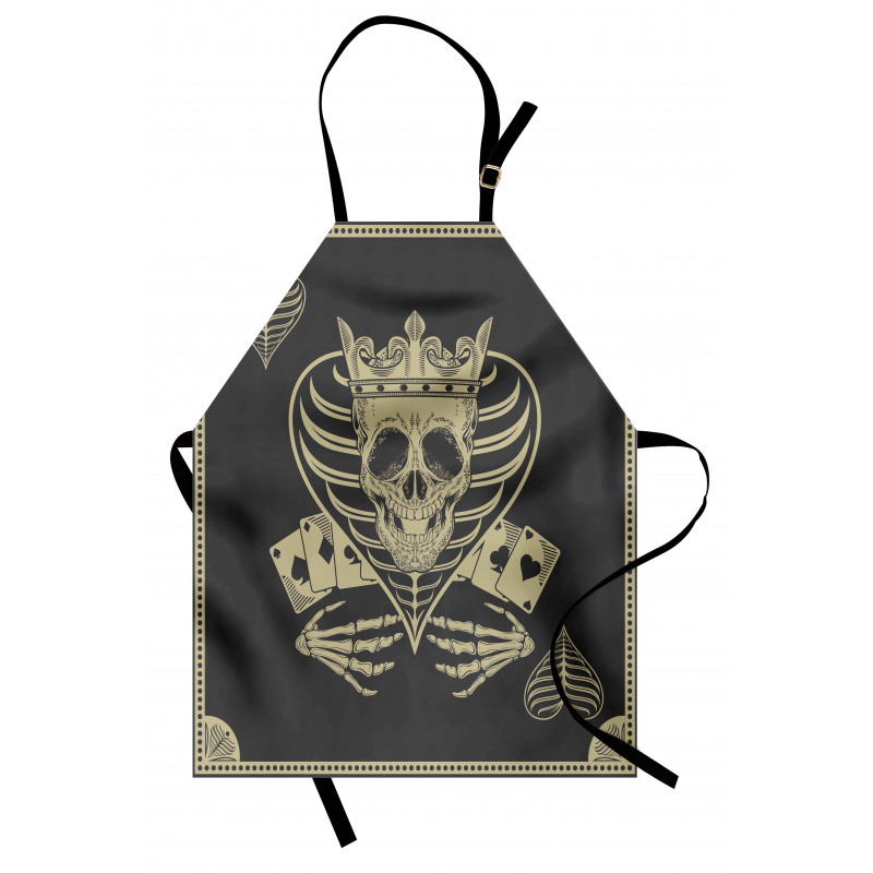 Vector Skull Poker Cards Apron