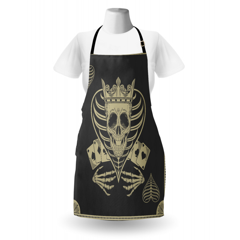 Vector Skull Poker Cards Apron