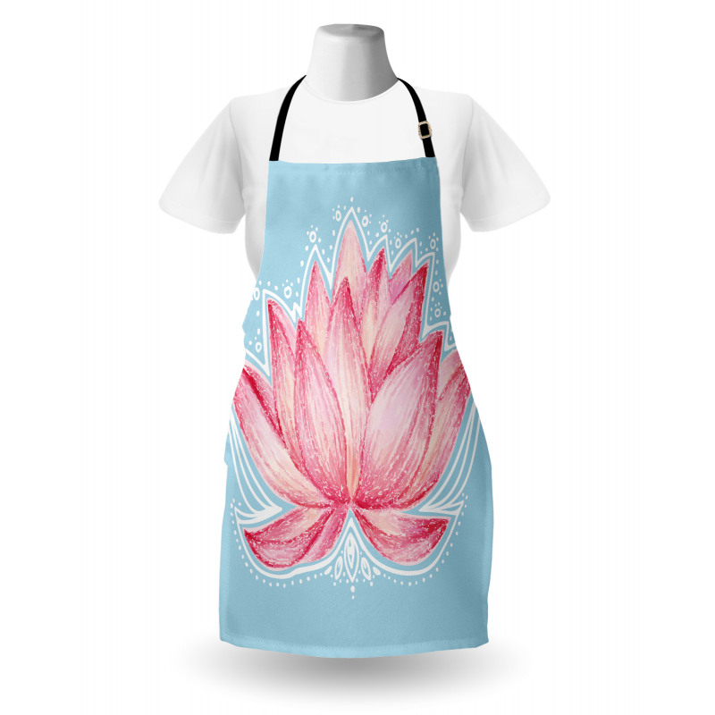 Çiçekli Mutfak Önlüğü Pembe Lotusun Büyüsü