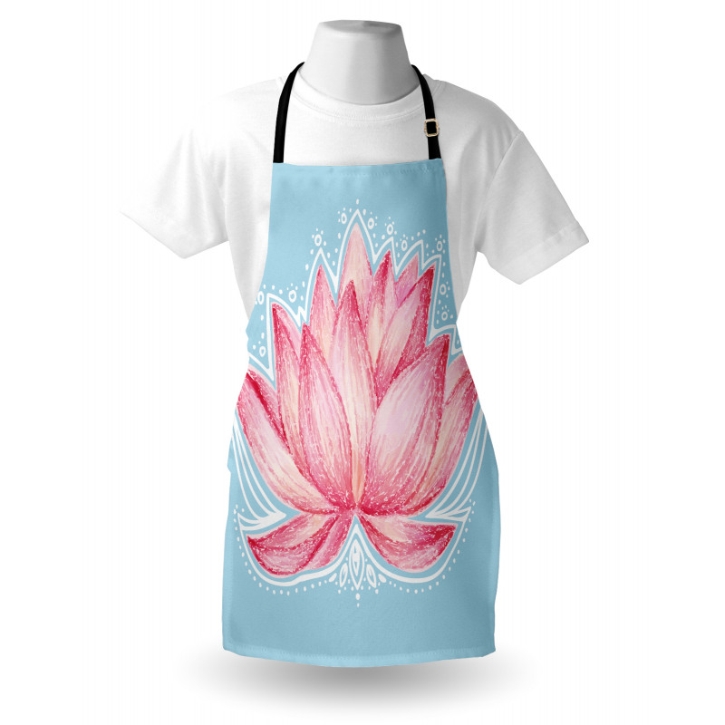 Çiçekli Mutfak Önlüğü Pembe Lotusun Büyüsü
