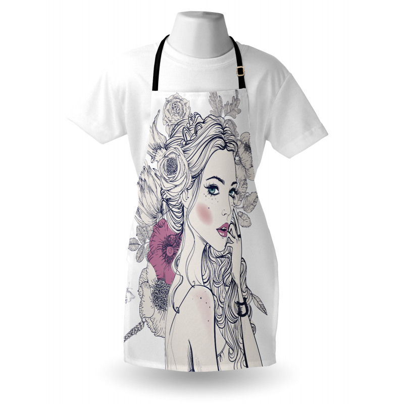 Butterfly Woman Portrait Apron