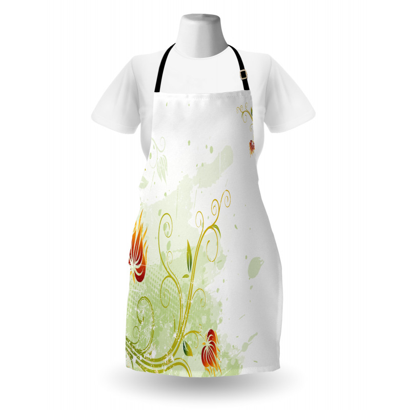 Retro Grunge Swirl Petal Apron