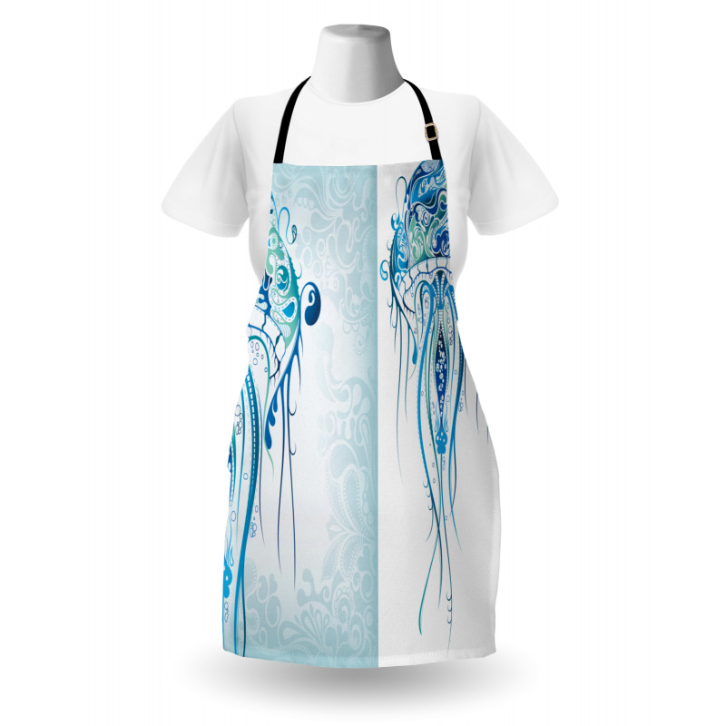 Ocean Jellyfish Paisley Apron