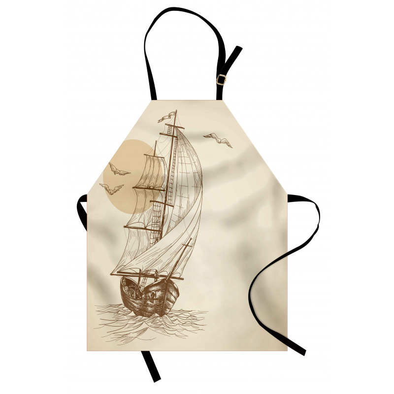 Sailing Ship Birds Sun Apron