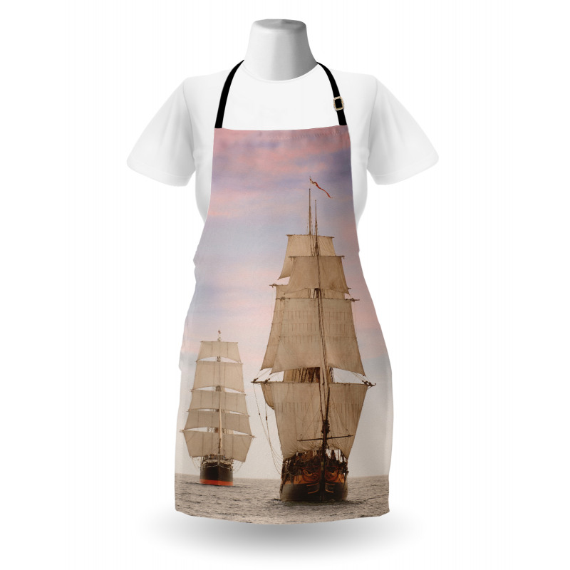 Wooden Sailing Ship Waves Apron