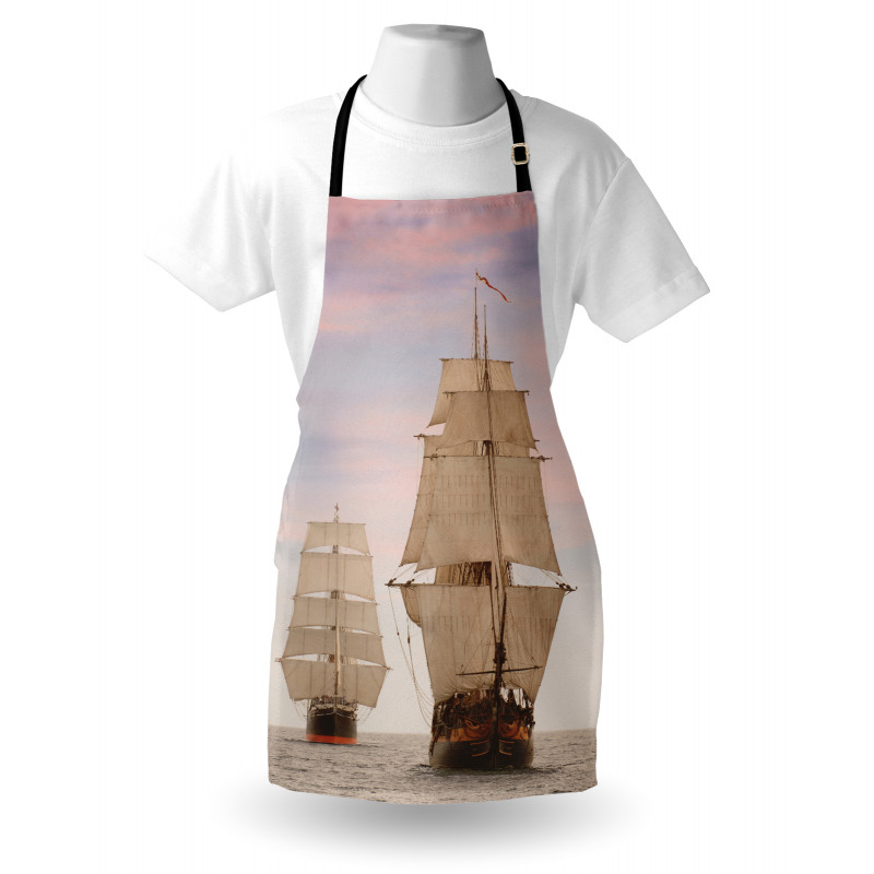 Wooden Sailing Ship Waves Apron