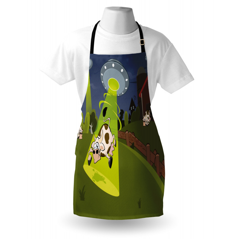 Farm Cow Alien Comics Apron