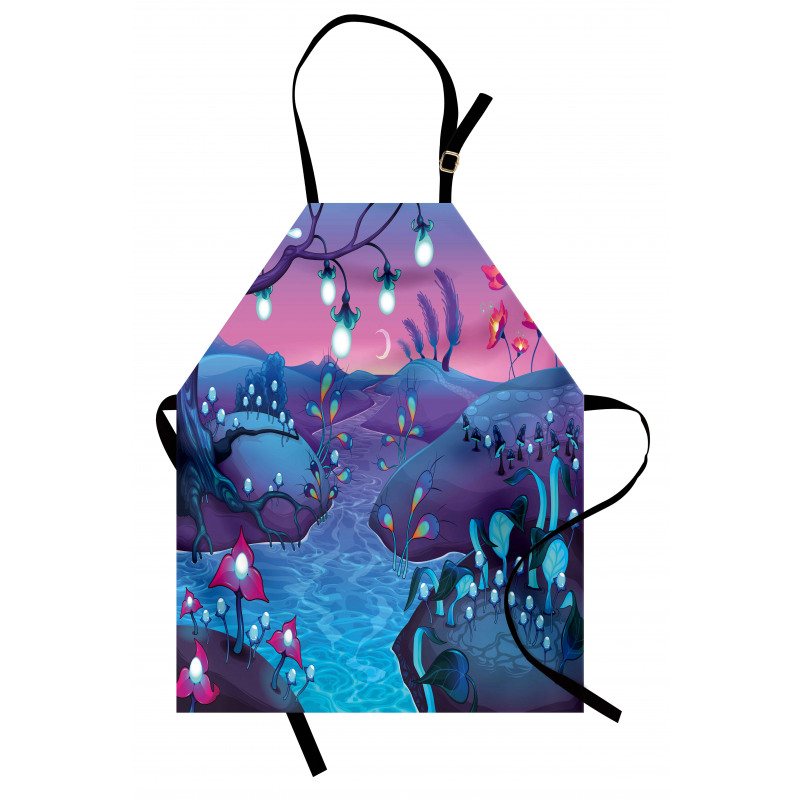 River Mushrooms Trees Apron