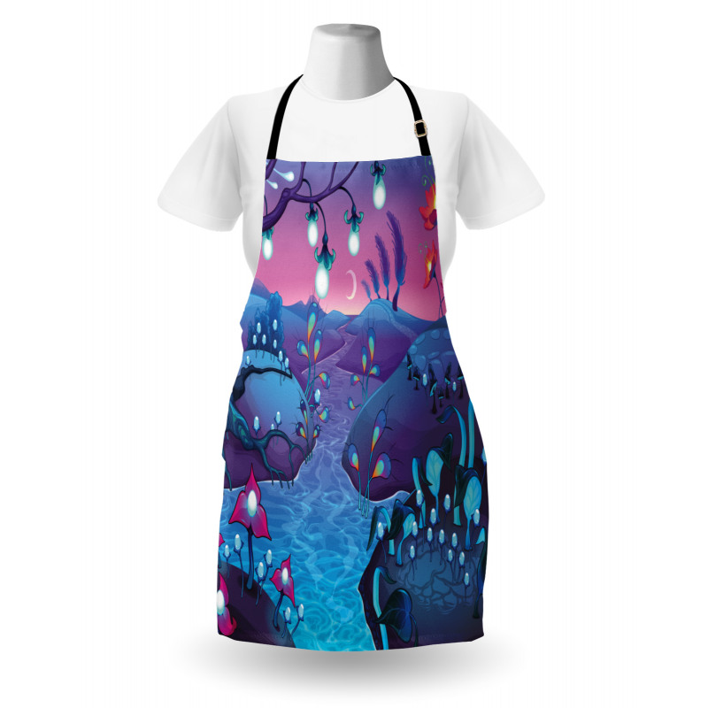 River Mushrooms Trees Apron