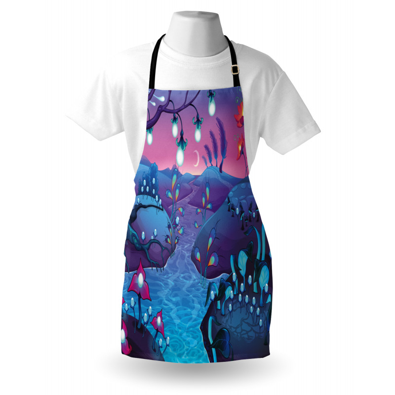 River Mushrooms Trees Apron