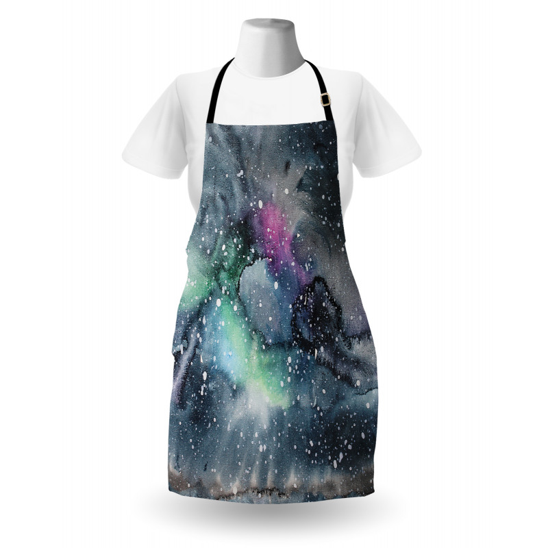 Suluboya Mutfak Önlüğü Sulu Boya Galaksi