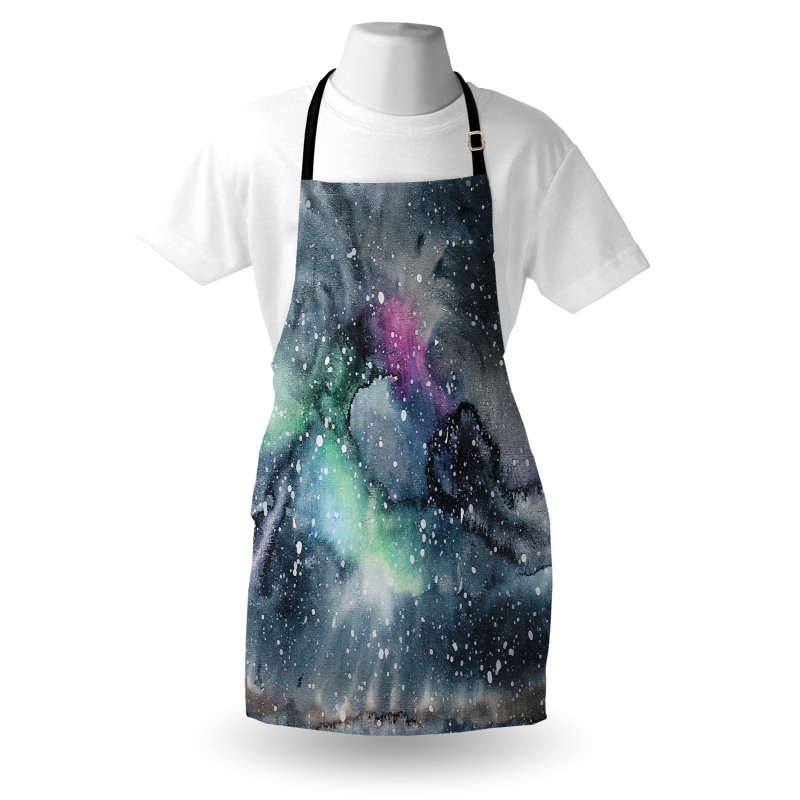 Suluboya Mutfak Önlüğü Sulu Boya Galaksi