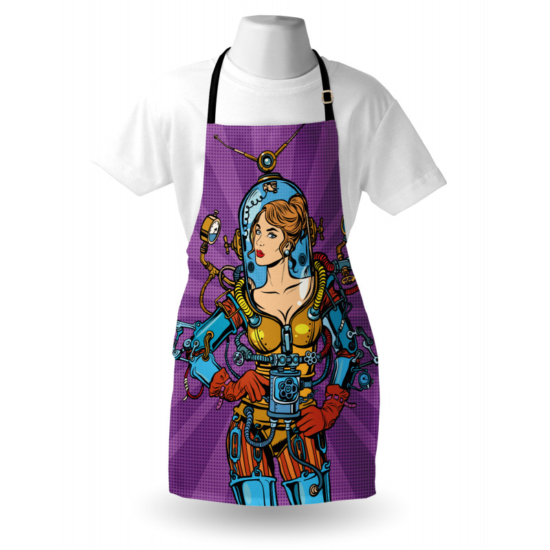 Futuristic Sci-Fi Woman Apron